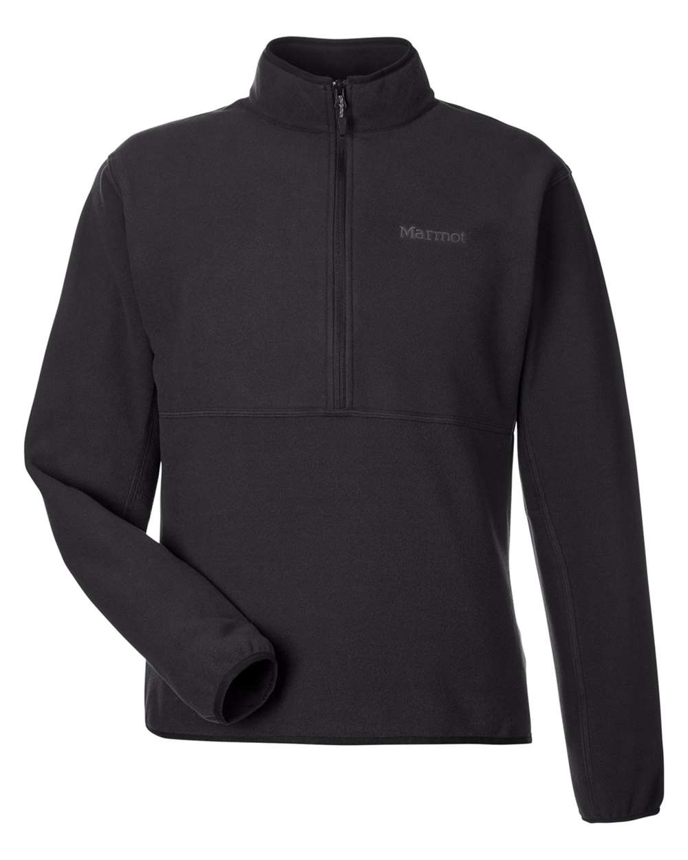 Front View of Black Rocklin Half-Zip Jacket - M12650