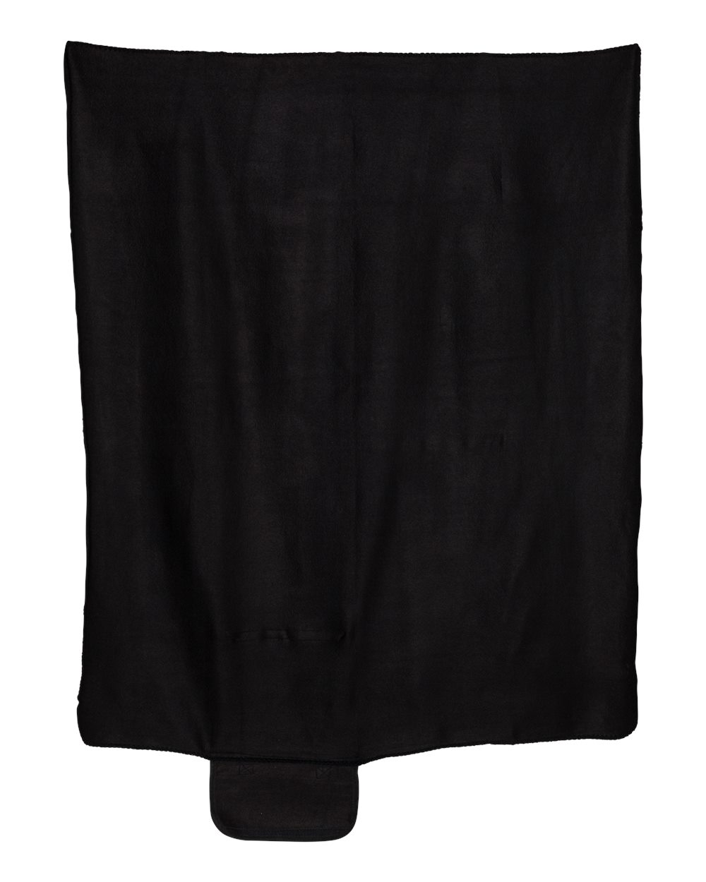 Front View of Black Roll Up Blanket - 8718