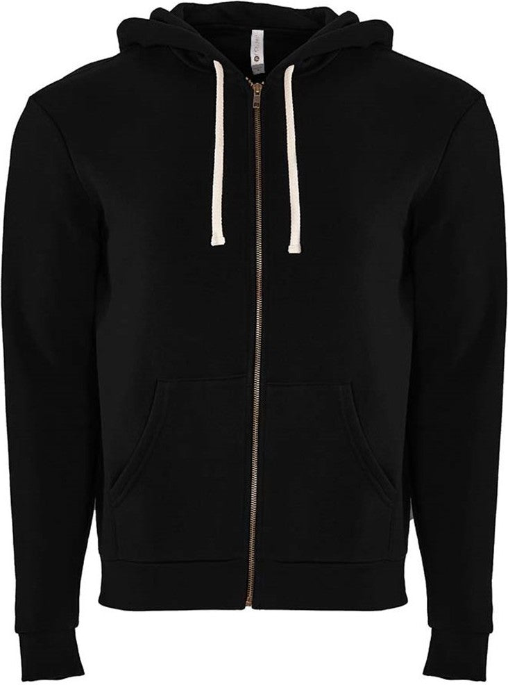 Front View of Black Santa Barbara Full-Zip Hoodie - 9602