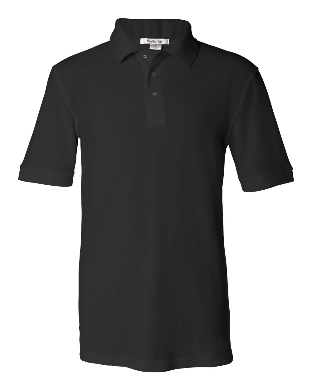 Front View of Black Silky Smooth Piqué Polo - 0500