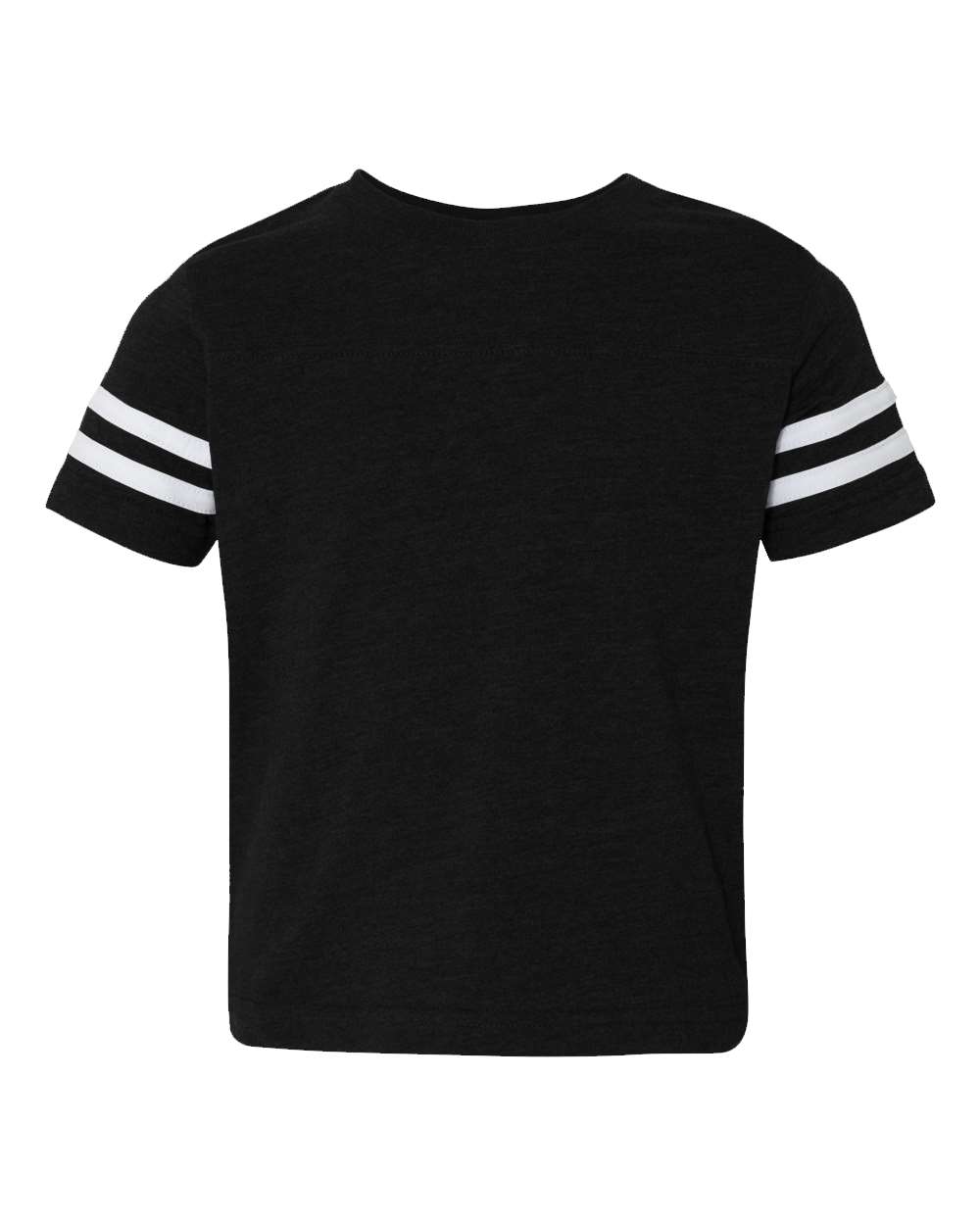 Front View of Black Solid/ White Toddler Football Fine Jersey Tee - 3037