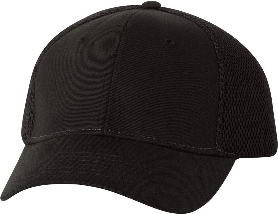 Front View of Black Spacer Mesh-Back Cap - 3200