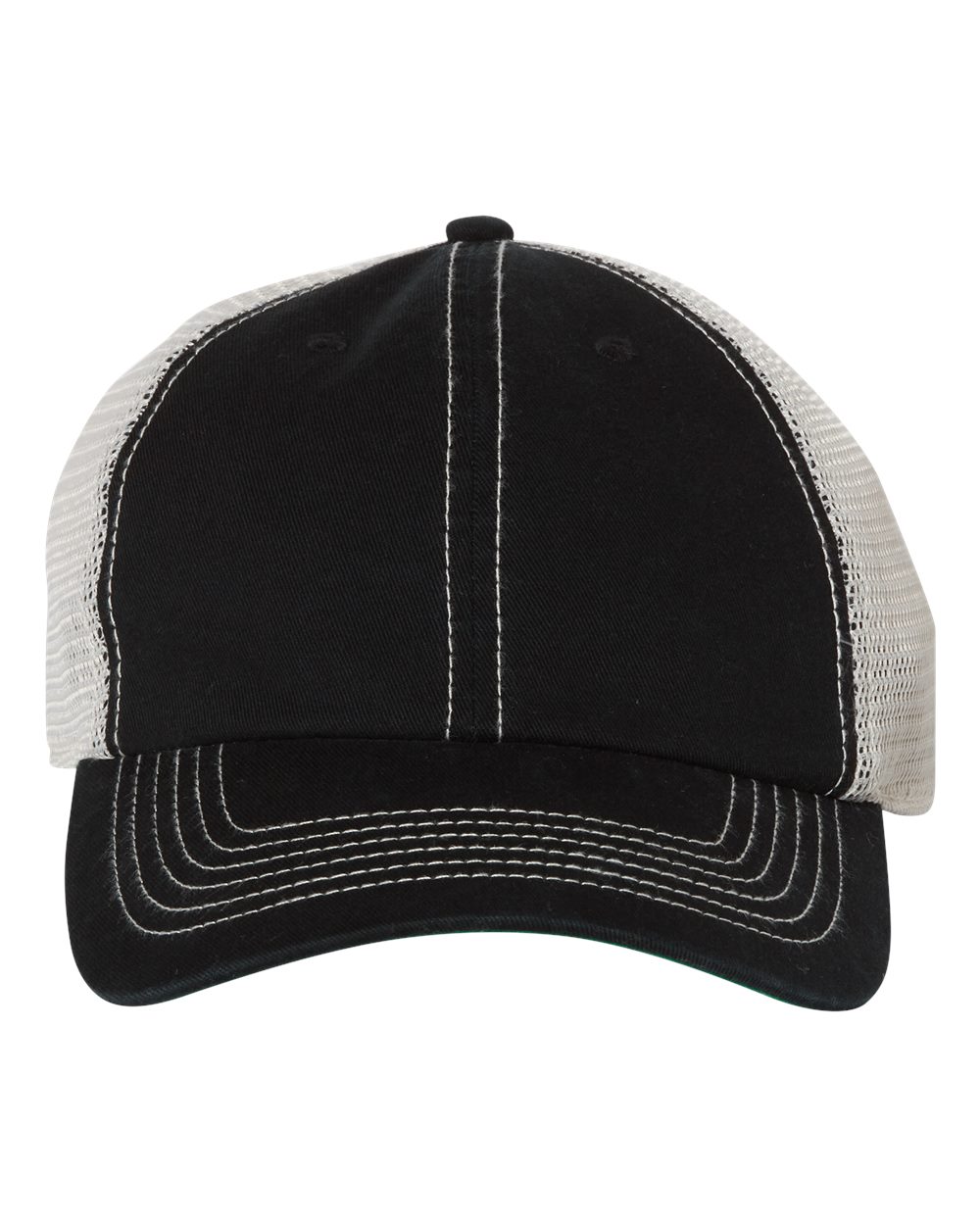 Front View of Black/ Stone Trawler Cap - 4710