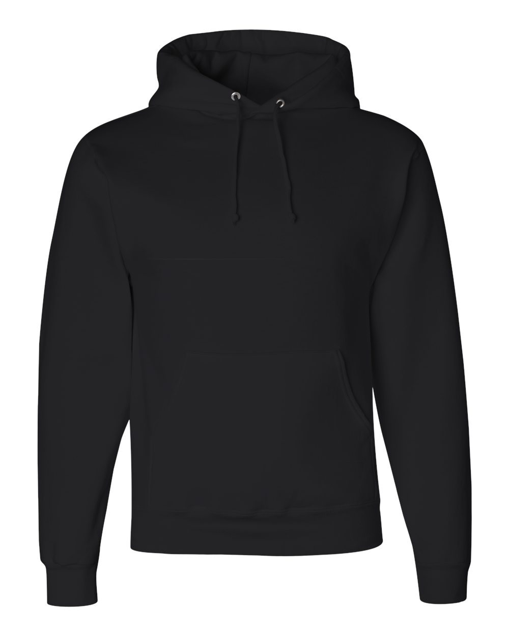 Front View of Black Super Sweats NuBlend® Hooded Sweatshirt - 4997MR