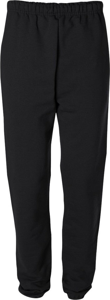 Front View of Black Super Sweats NuBlend® Sweatpants with Pockets - 4850MR
