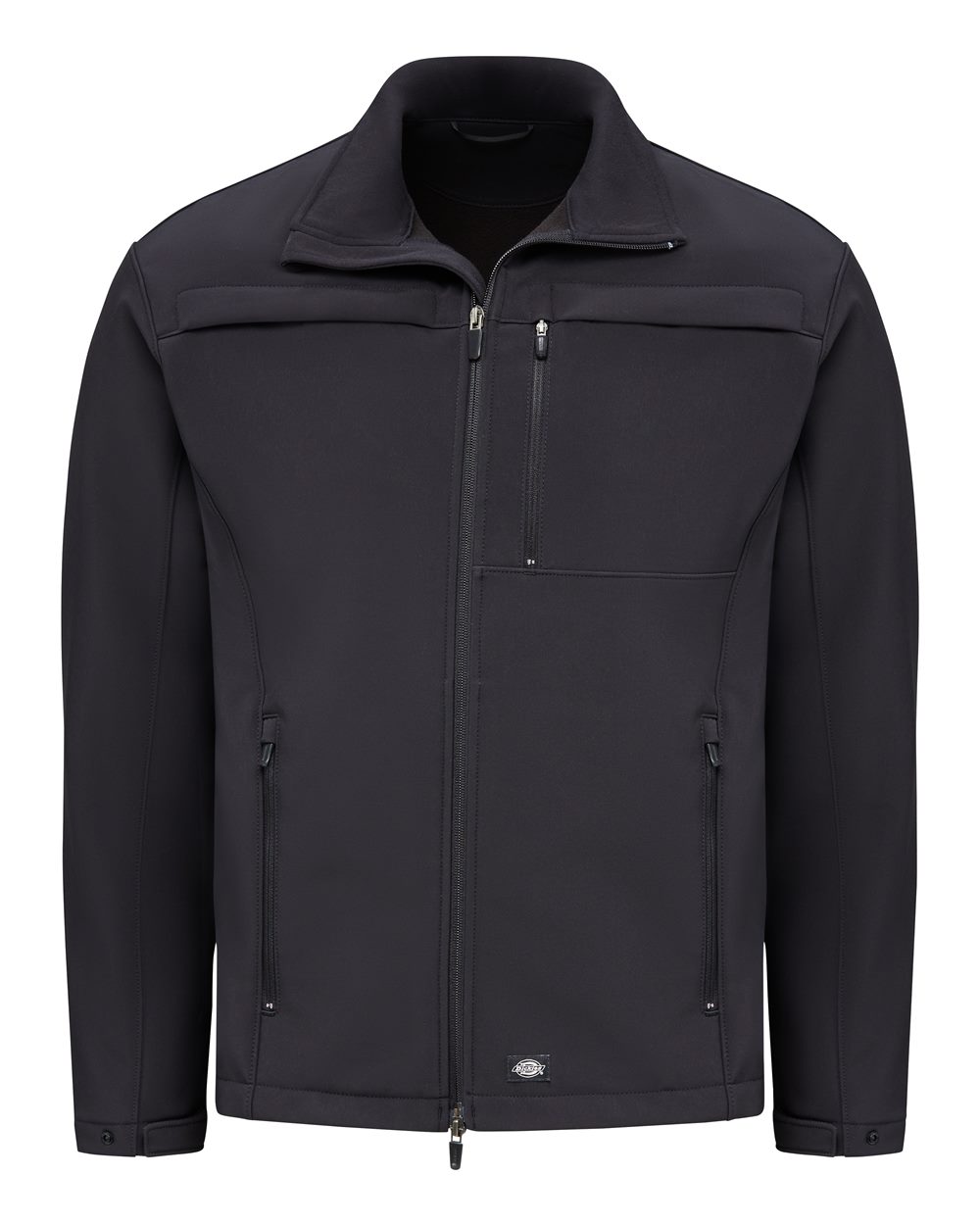Front View of Black Tactical Jacket - LJ56