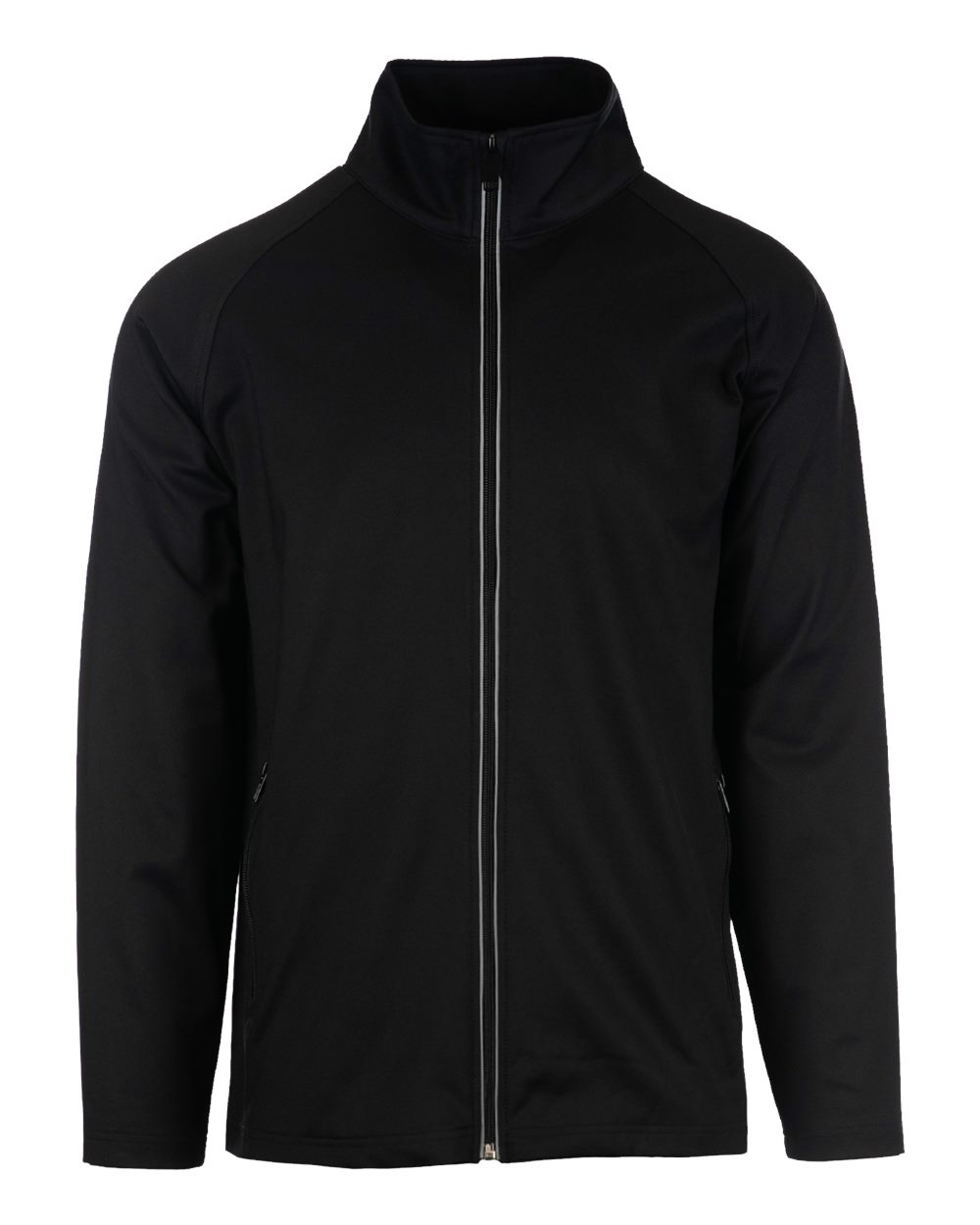 Front View of Black The Burn Full-Zip Jacket - 8160