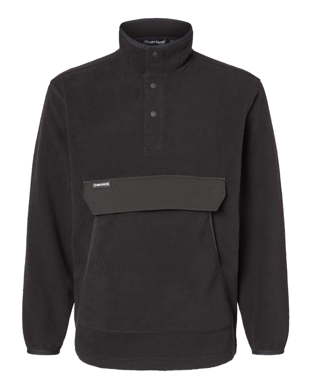 Front View of Black Timber Mountain Fleece Pullover - 7356