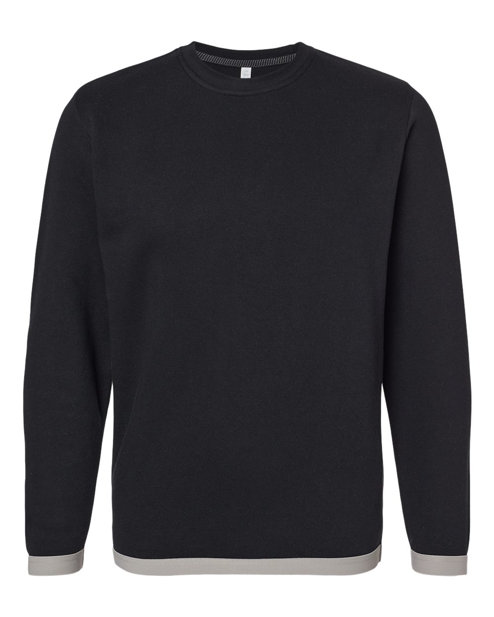 Front View of Black/ Titanium The Statement Fleece Crewneck Sweatshirt - 6789
