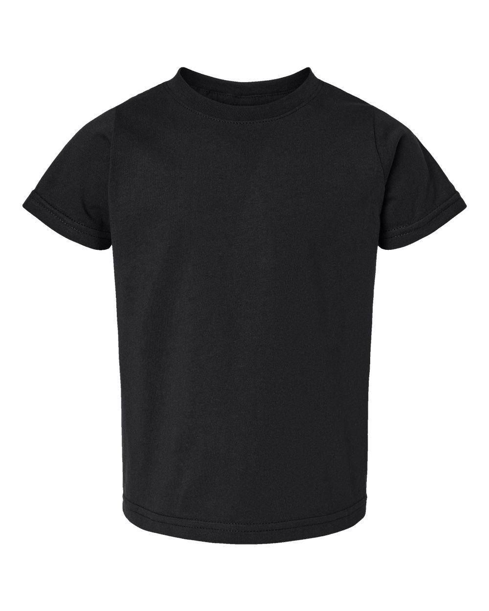 Front View of Black Toddler Fine Jersey Tee - 3321