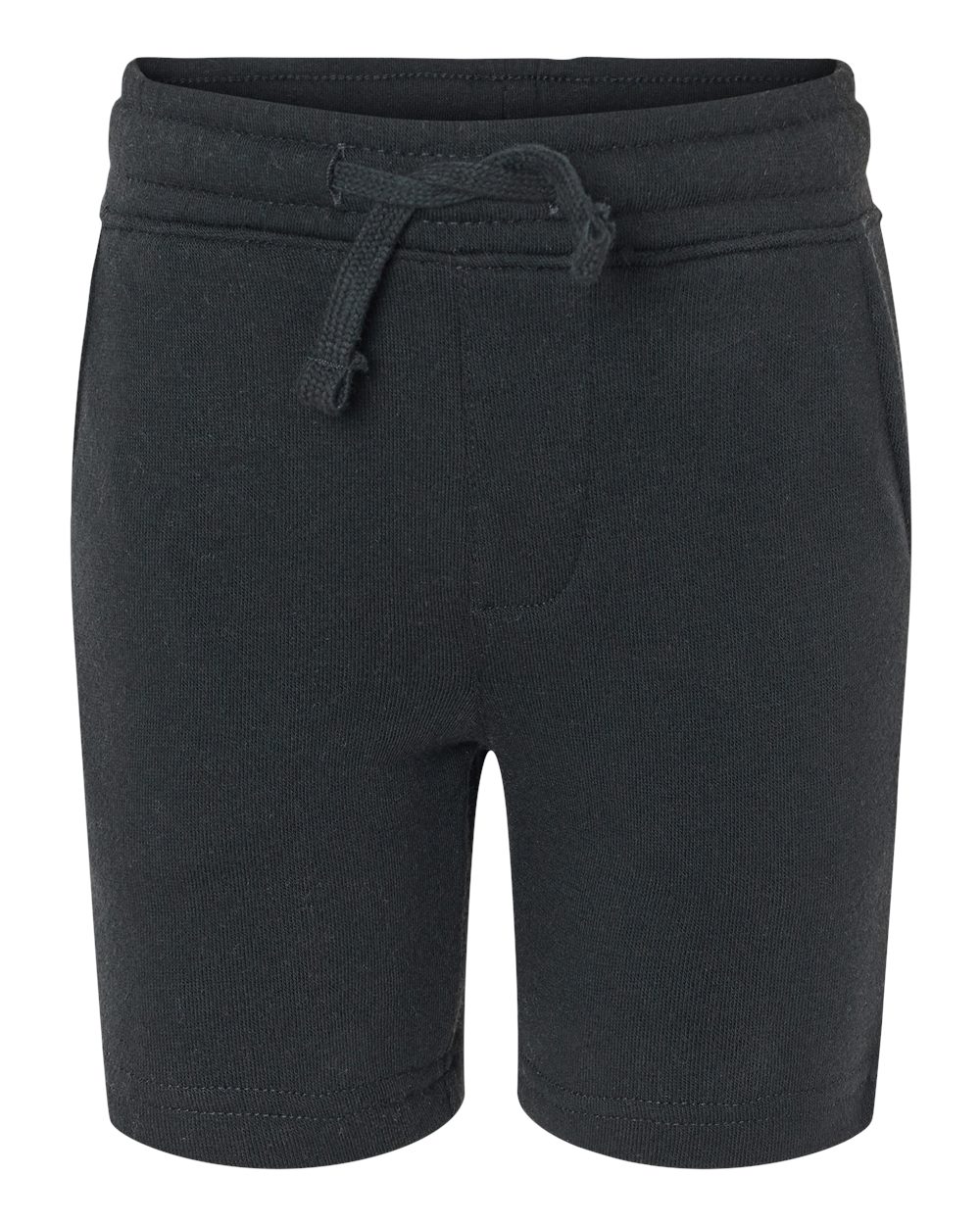 Front View of Black Toddler Lightweight Special Blend Fleece Shorts - PRM11SRT