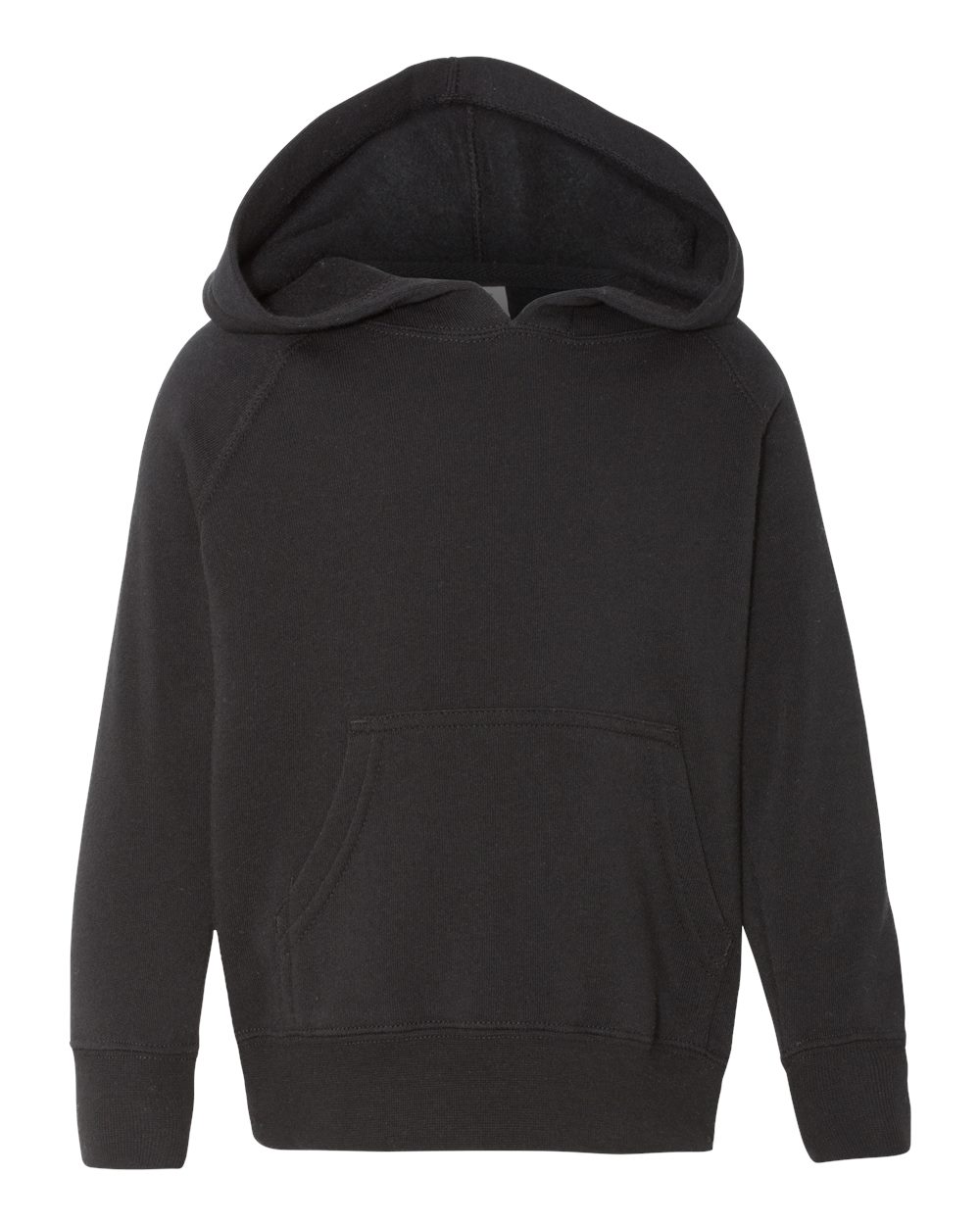 Front View of Black Toddler Special Blend Hooded Raglan Sweatshirt - PRM10TSB