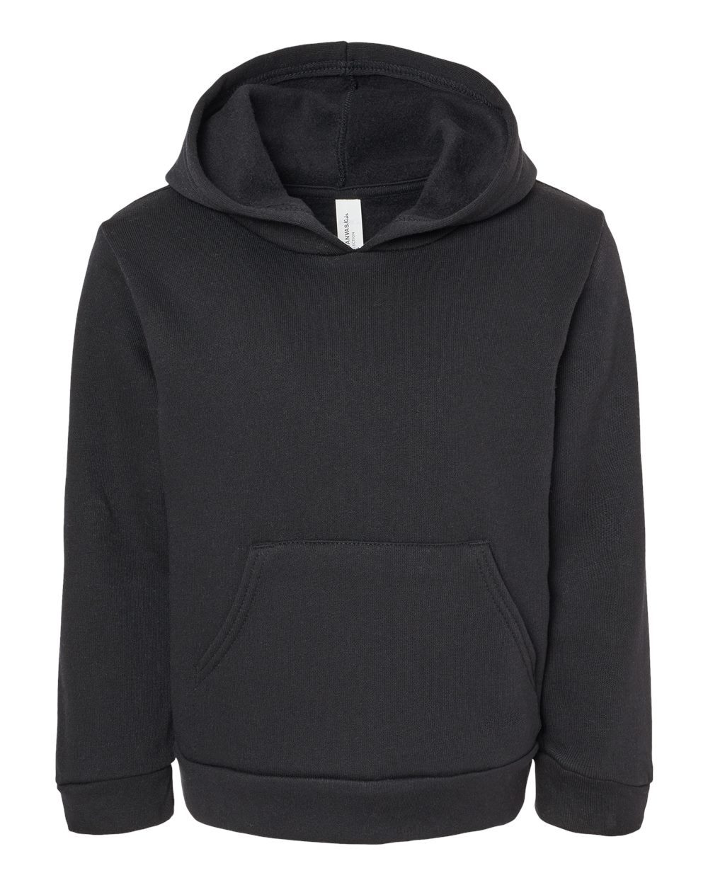 Front View of Black Toddler Sponge Fleece Pullover Hoodie - 3719T