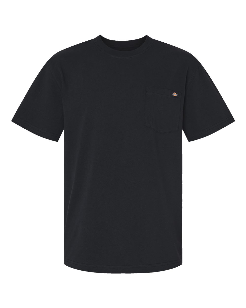 Front View of Black Traditional Heavyweight T-Shirt - WS50-D