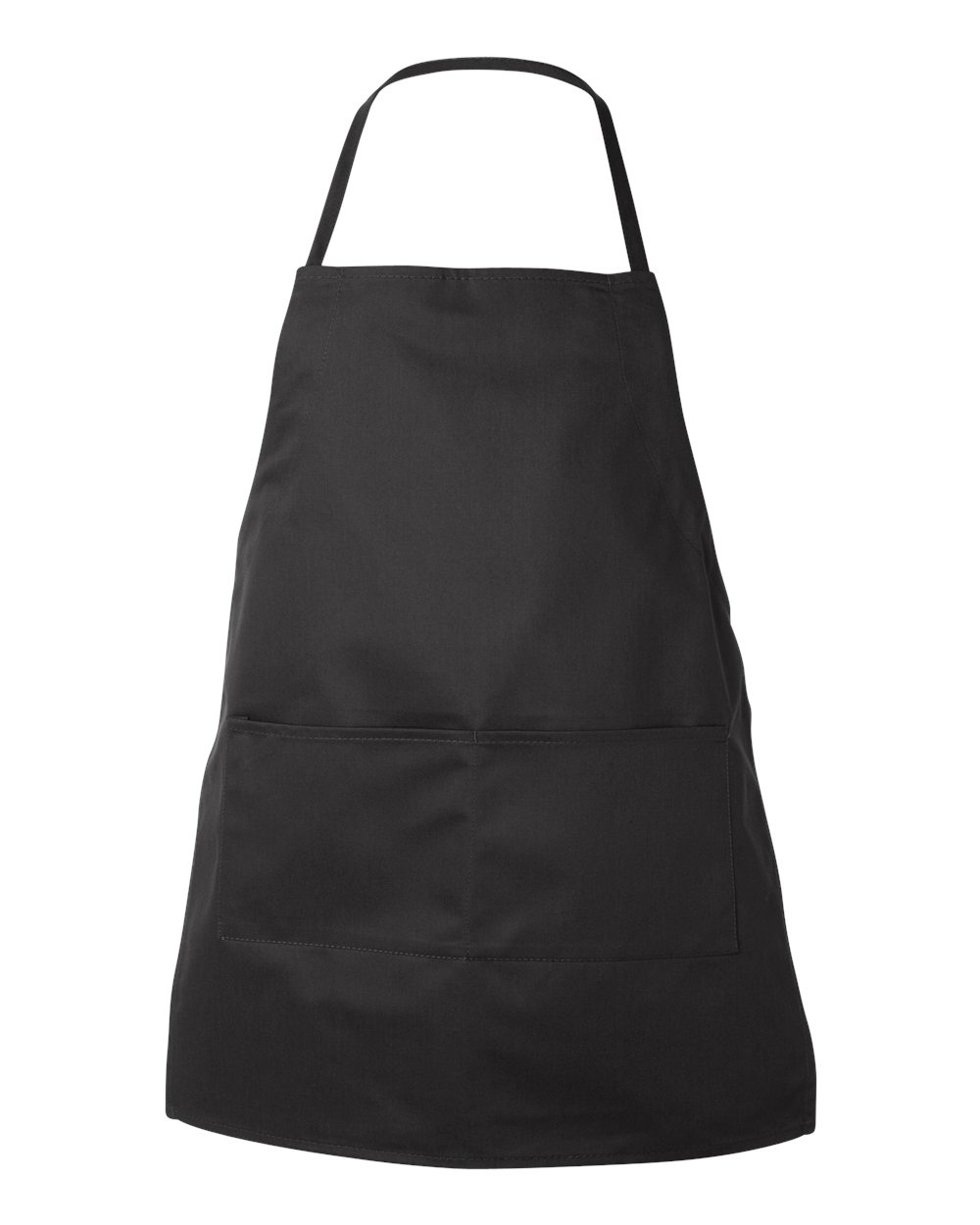 Front View of Black Two-Pocket Butcher Apron - 5502
