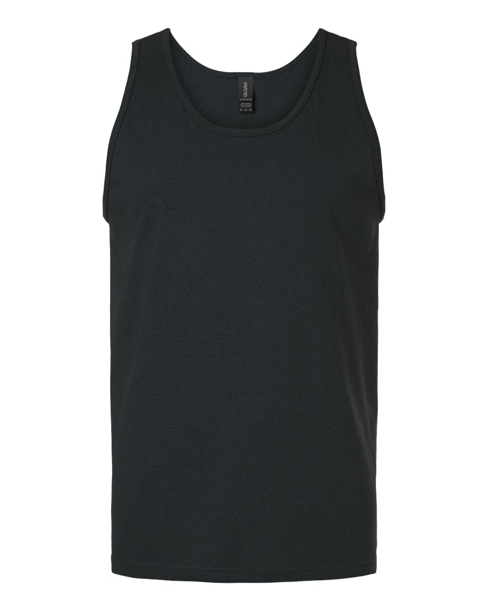Front View of Black Ultra Cotton® Tank Top - 2200