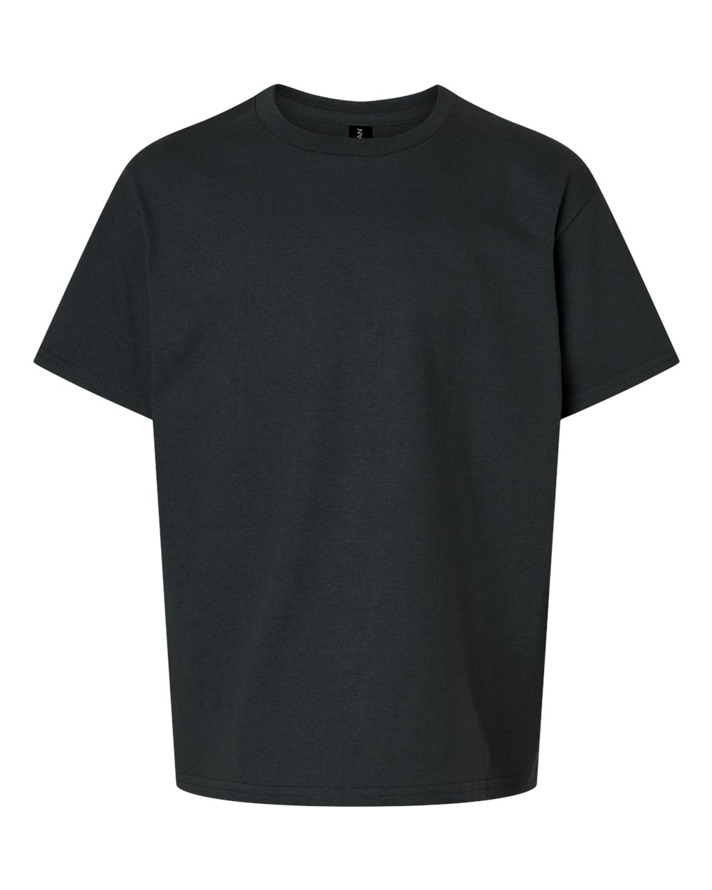 Front View of Black Ultra Cotton® Youth T-Shirt - 2000B
