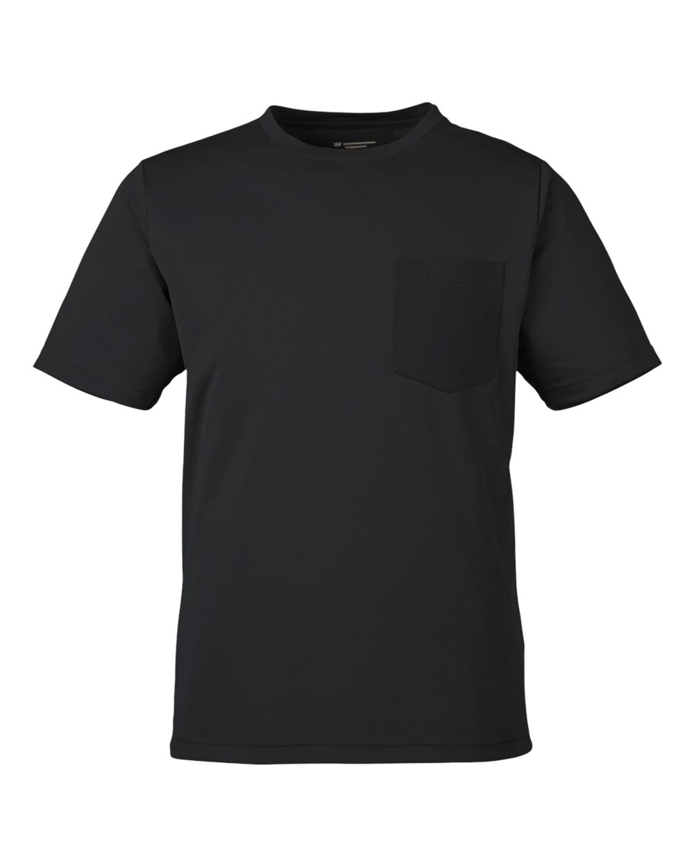Front View of Black Unisex Charge Snag and Soil Protect T-Shirt - M118