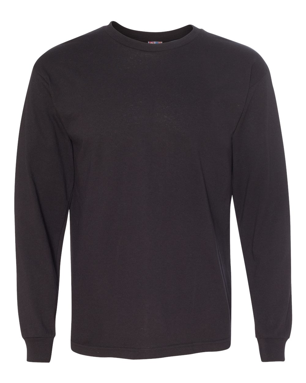 Front View of Black USA-Made Long Sleeve T-Shirt - 5060