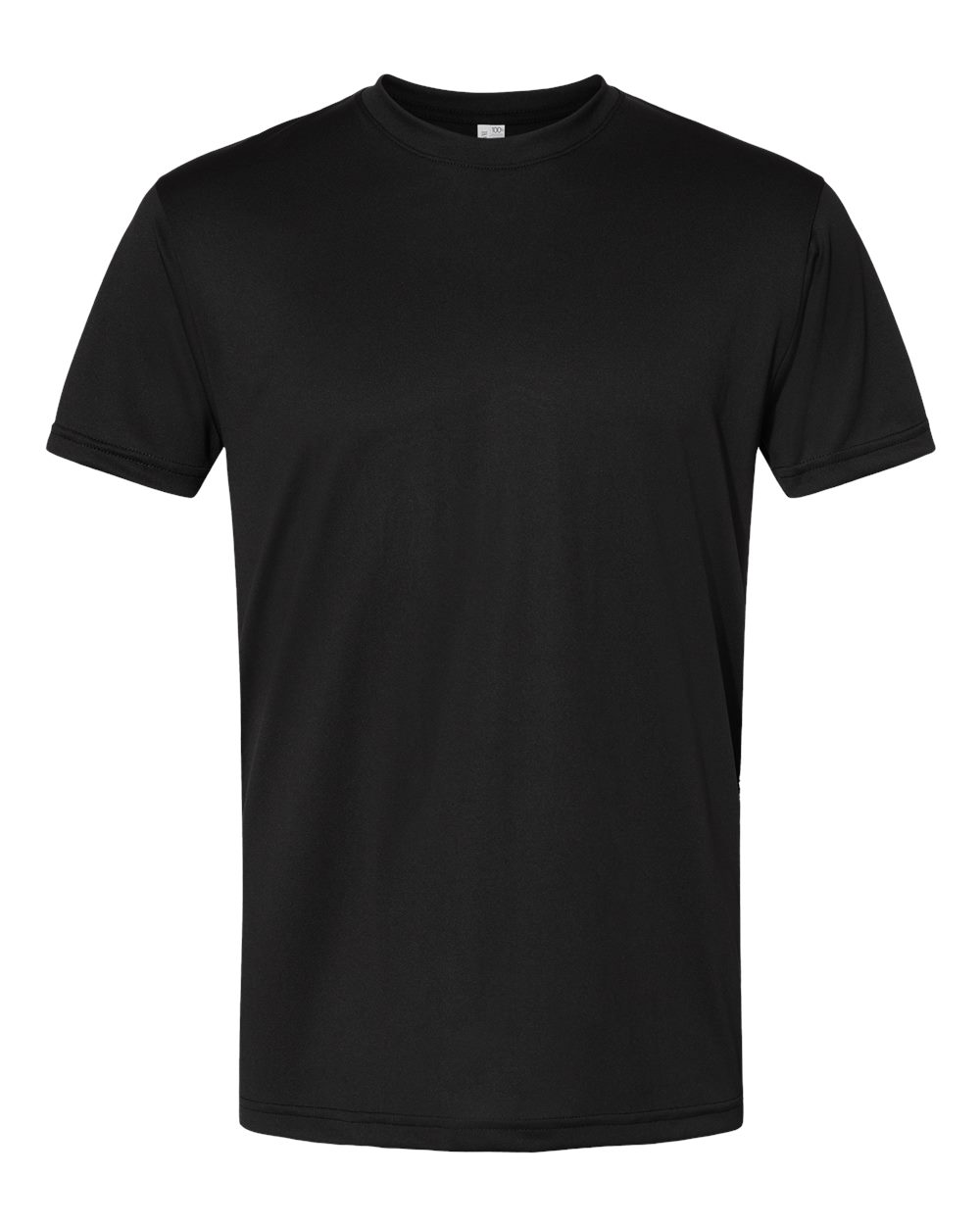 Front View of Black USA-Made Performance T-Shirt - 5300