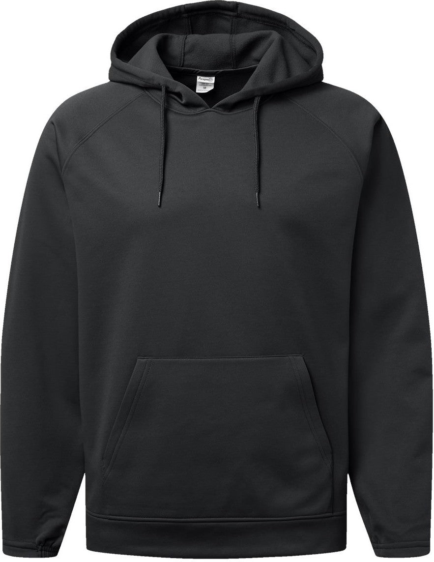 Front View of Black Vail Performance Fleece Hooded Sweatshirt - 305