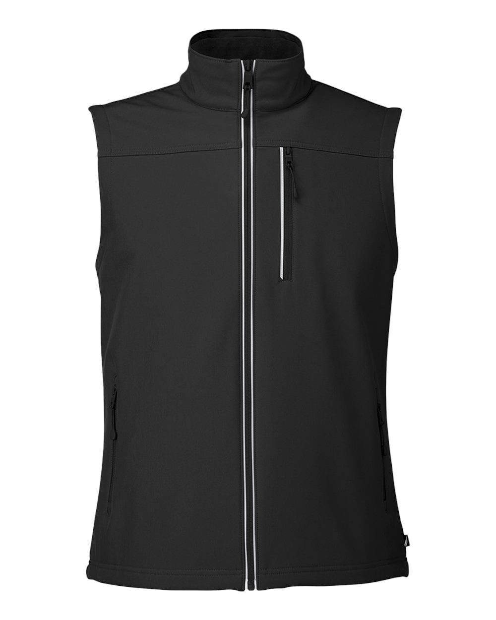Front View of Black Wavestorm Soft Shell Vest - N17792