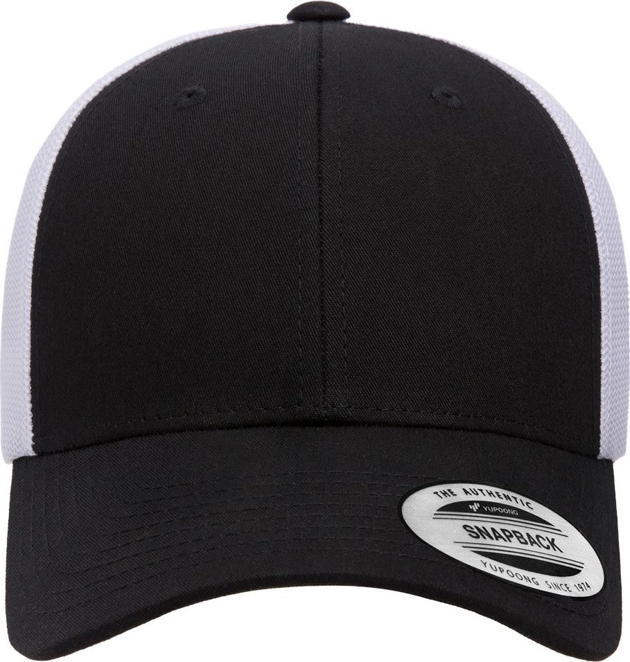 Front View of Black/ White Elite Cap - 6601