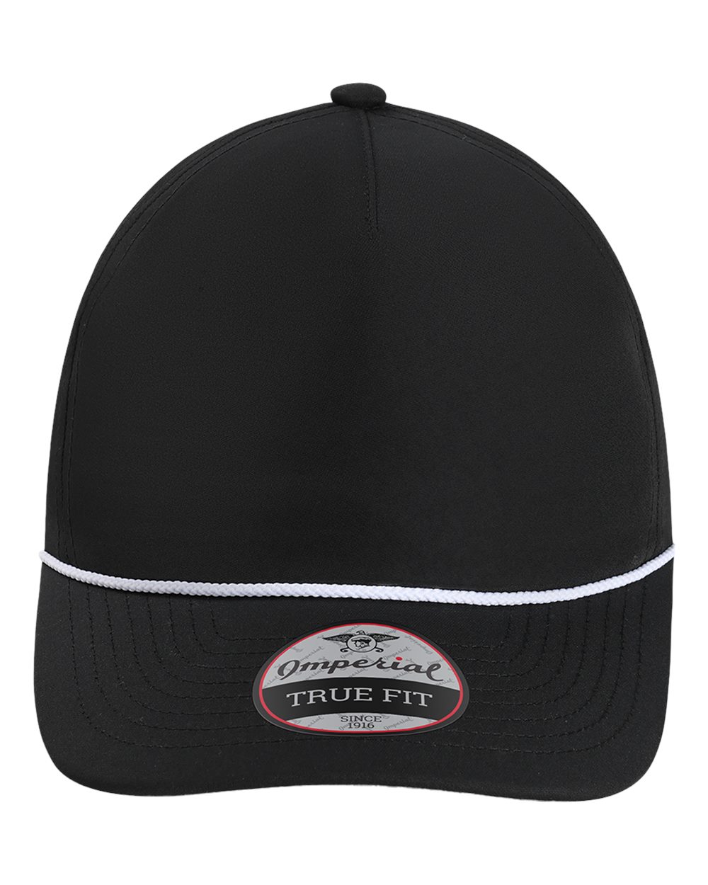 Front View of Black/ White The Harrison Cap - 5054U