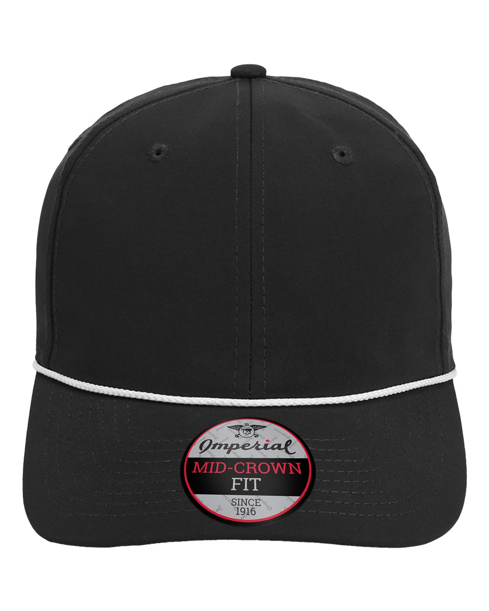 Front View of Black/ White The Wingman Cap - 7054
