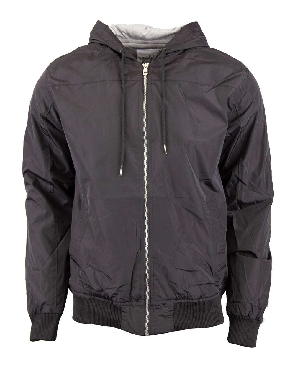 Front View of Black Windbreaker Jacket - SHWBJ