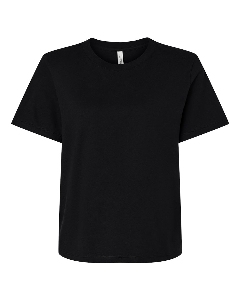 Front View of Black Women's 6 oz Heavyweight Tee - 6110