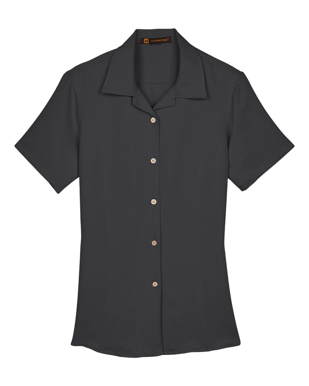 Front View of Black Women's Bahama Cord Camp Shirt - M570W