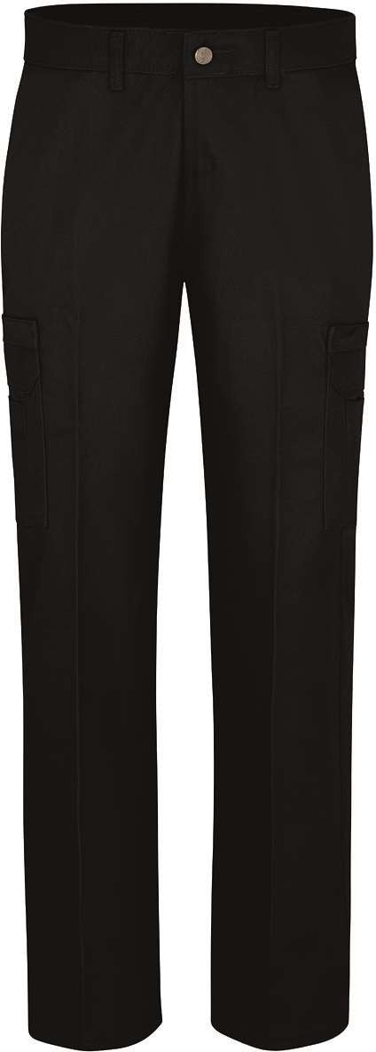 Front View of Black Women's Cotton Cargo Pants - FP39