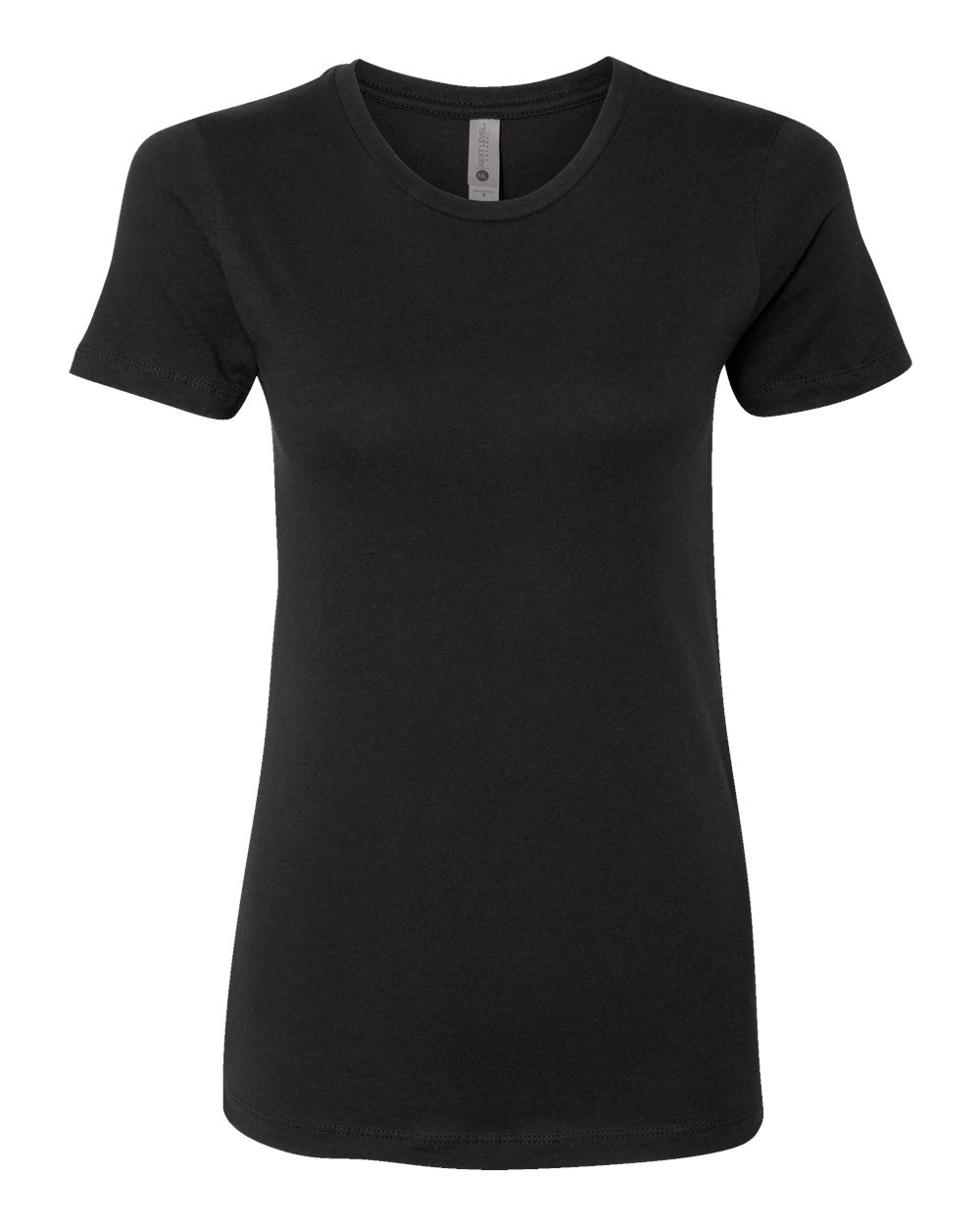 Front View of Black Women’s Cotton T-Shirt - 3900