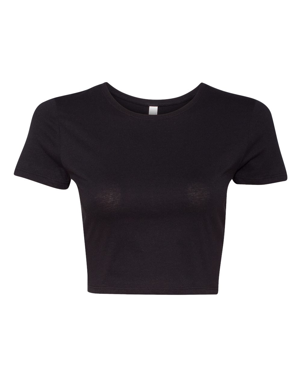 Front View of Black Women’s Crop Tee - 6681