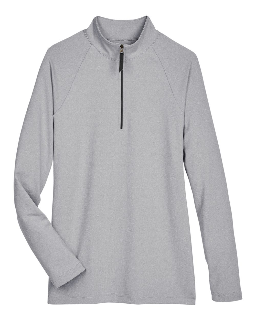 Front View of Black Women's CrownLux Performance® Clubhouse Micro-Stripe Quarter-Zip Pullover - DG480W