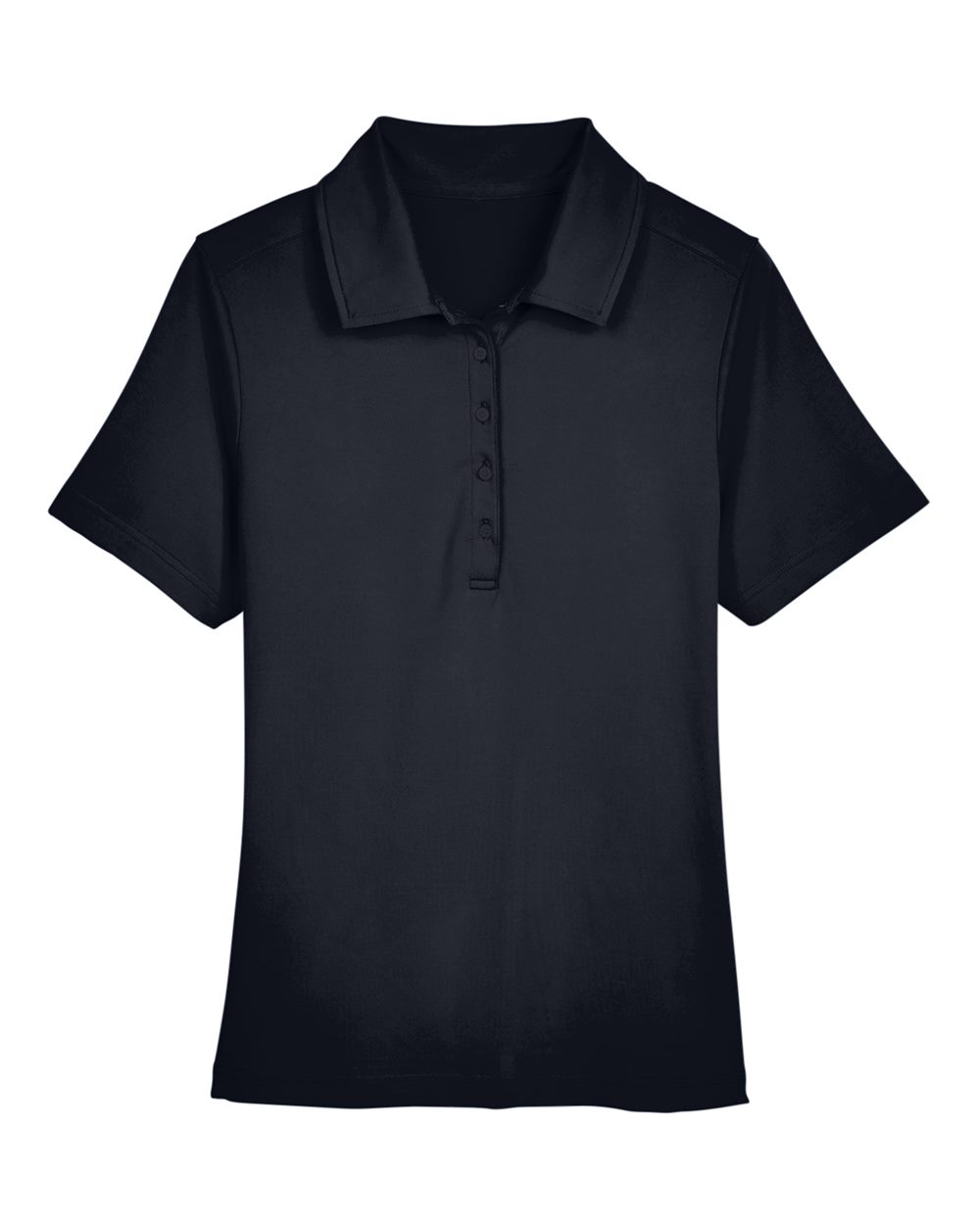 Front View of Black Women's CrownLux Performance® Range Flex Polo - DG21W