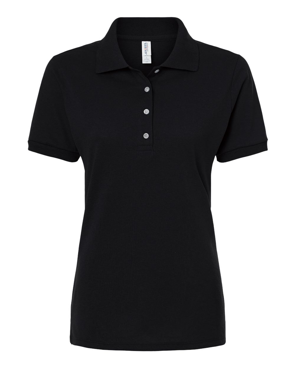 Front View of Black Women's Dri-Power® Polo - 437F
