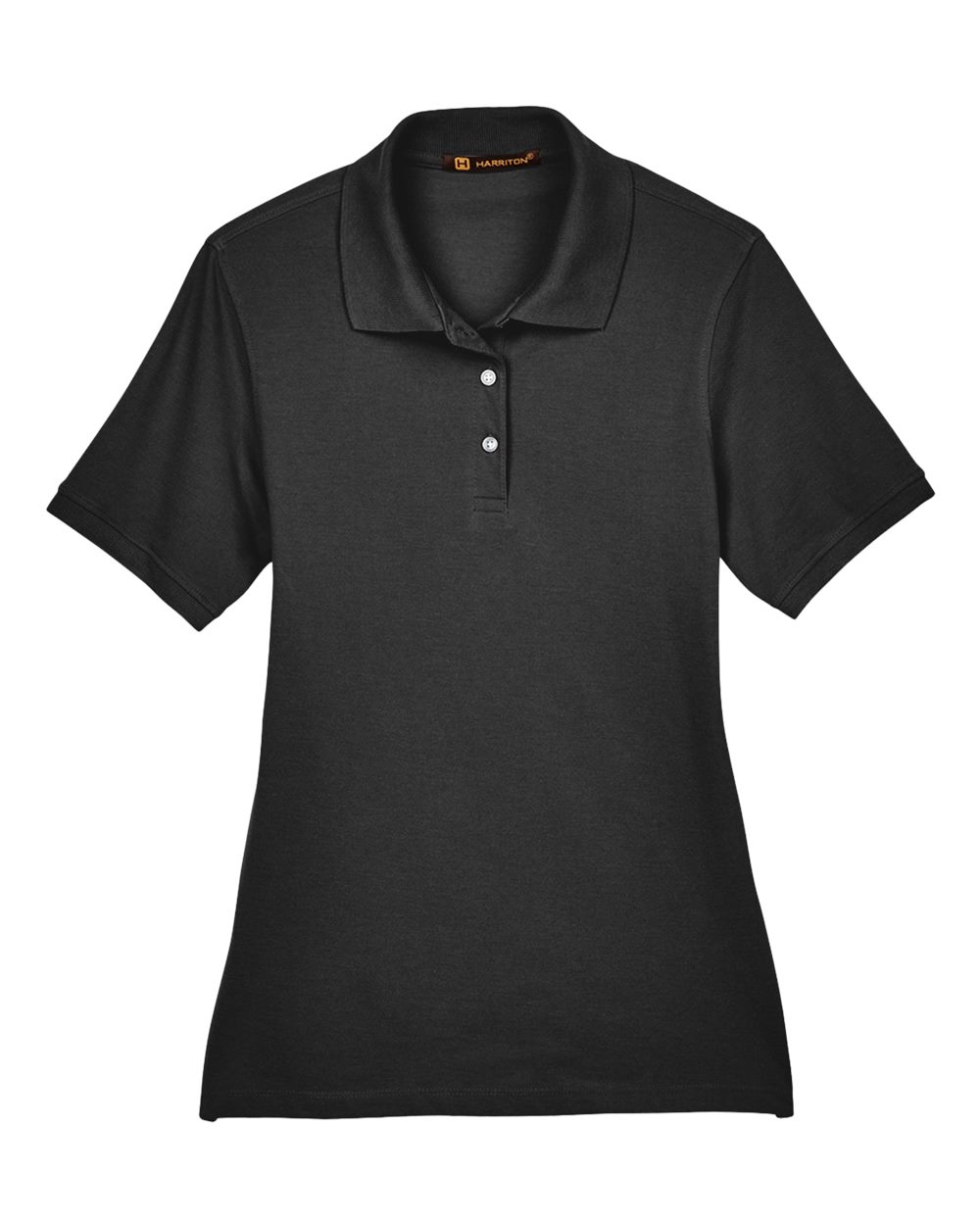 Front View of Black Women's Easy Blend Polo - M265W