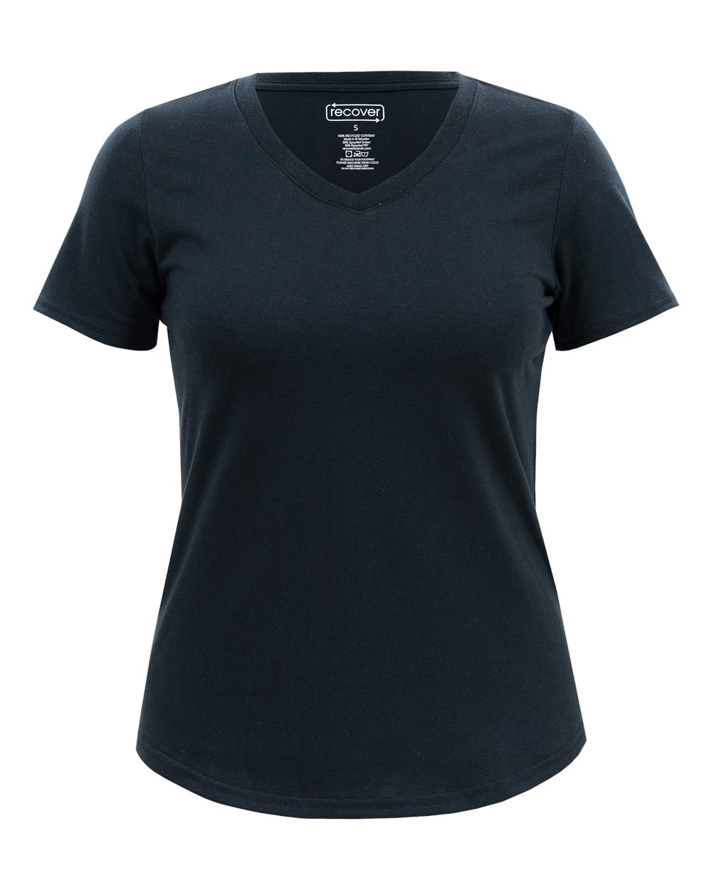 Front View of Black Women's Eco T-Shirt - EC200