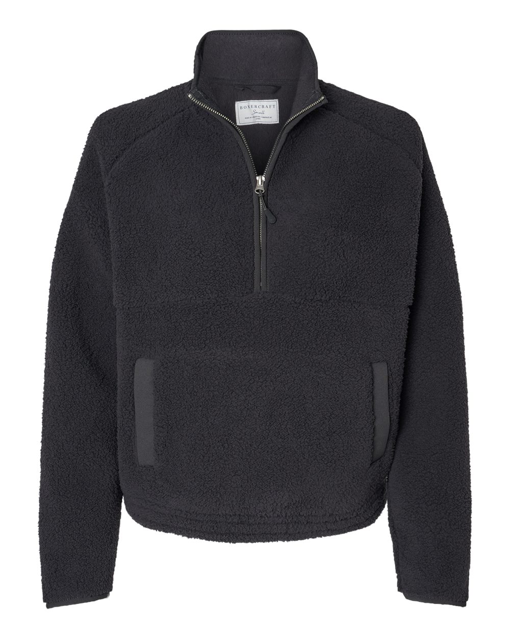 Front View of Black Women's Everest Half-Zip Pullover - BW8501