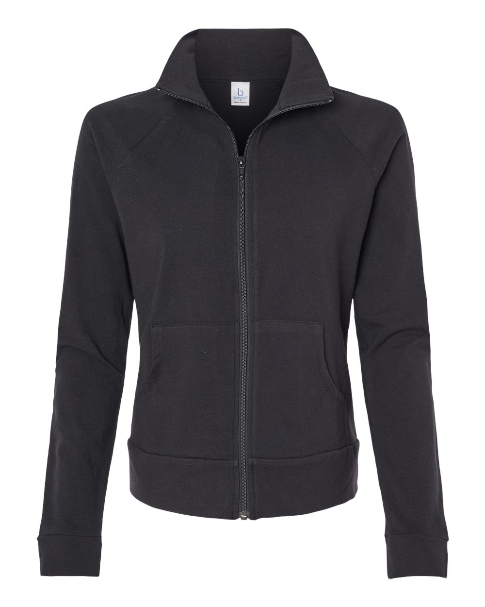 Front View of Black Women’s Full-Zip Practice Jacket - S89