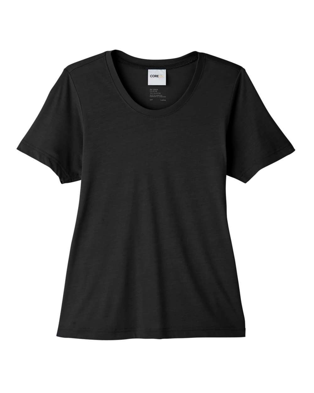 Front View of Black Women's Fusion ChromaSoft™ Performance T-Shirt - CE111W
