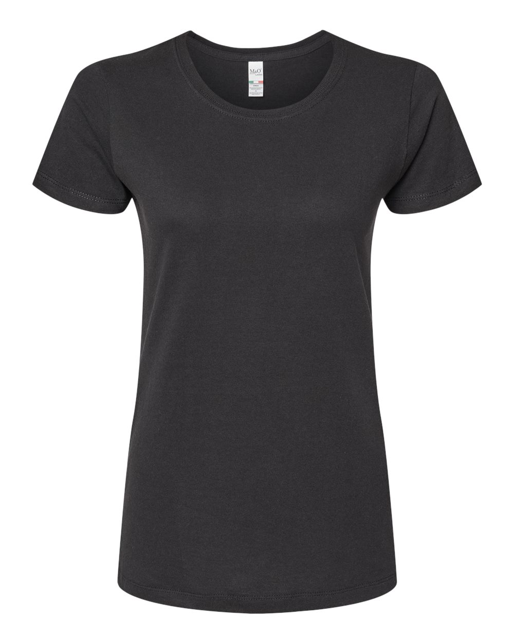Front View of Black Women's Gold Soft Touch T-Shirt - 4810