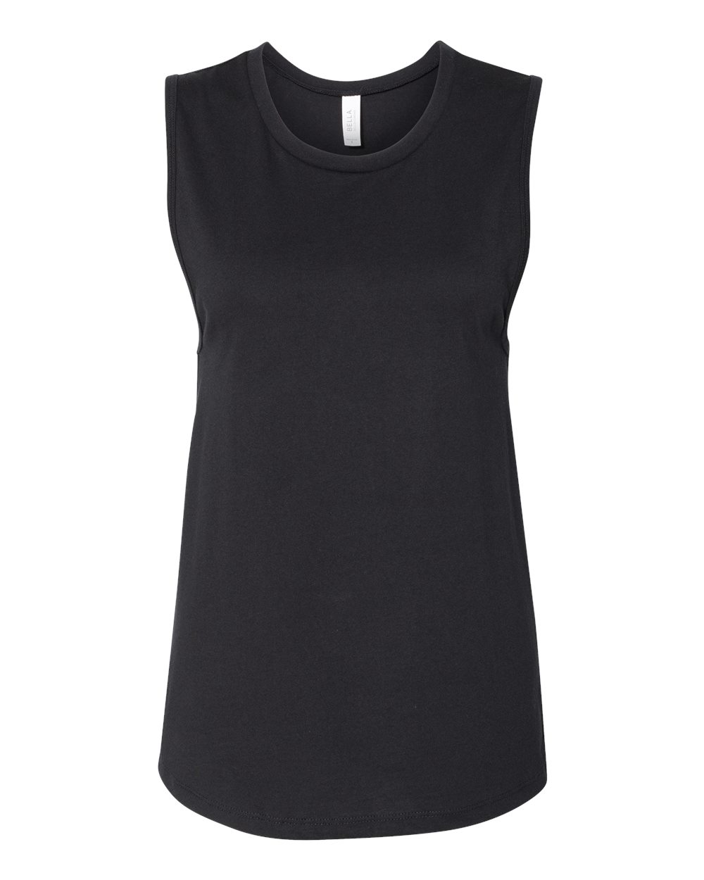 Front View of Black Women's Jersey Muscle Tank - 6003