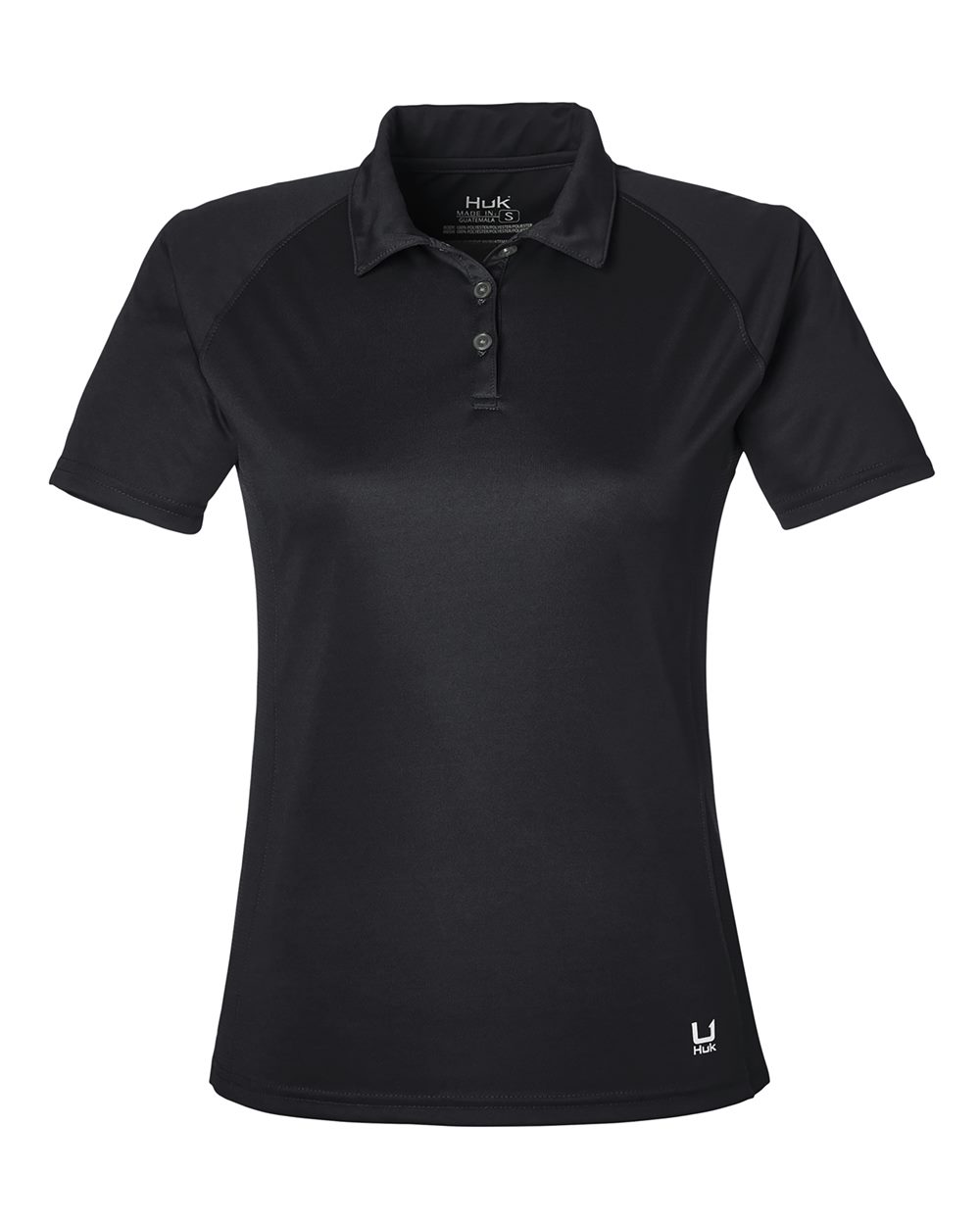 Front View of Black Women’s LoPro Solid Performance Polo - H612L03