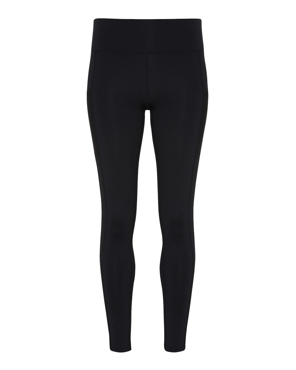 Front View of Black Women's Mesh Pocket Danica Leggings - TD304