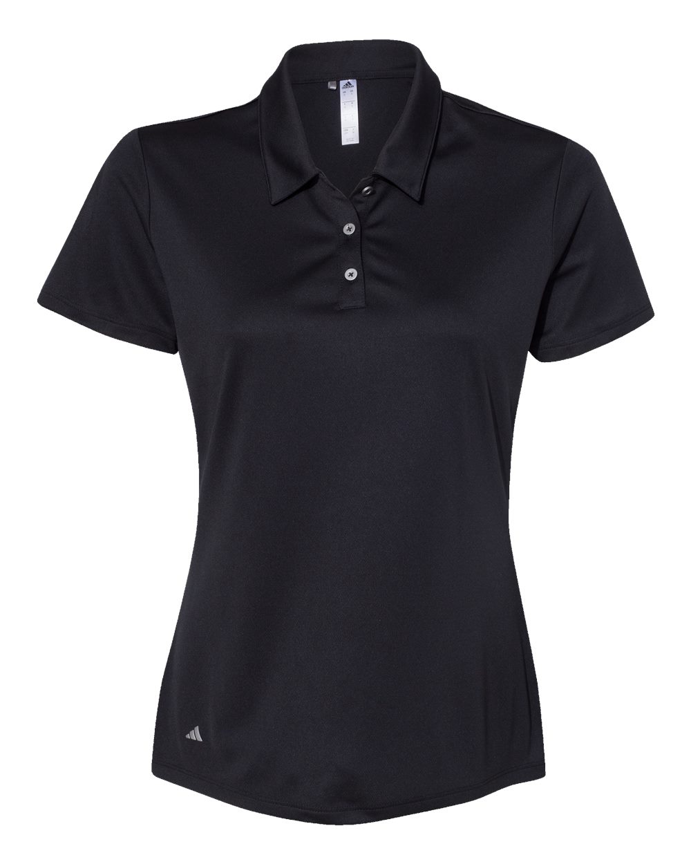 Front View of Black Women's Performance Polo - A231