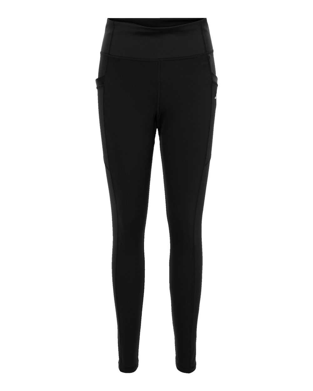 Front View of Black Women's Pocket Leggings - A1010