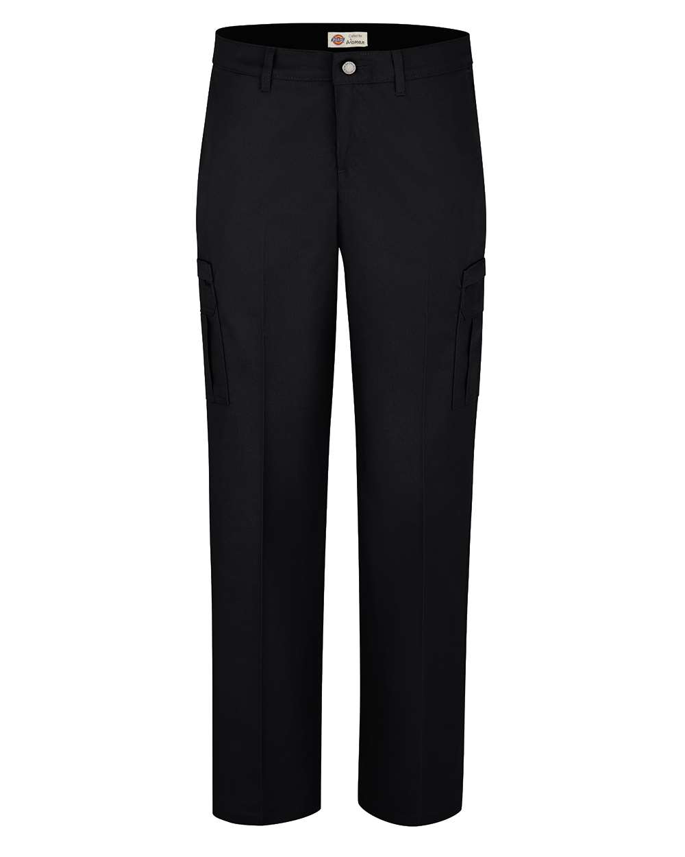 Front View of Black Women's Premium Cargo Pants - FW72